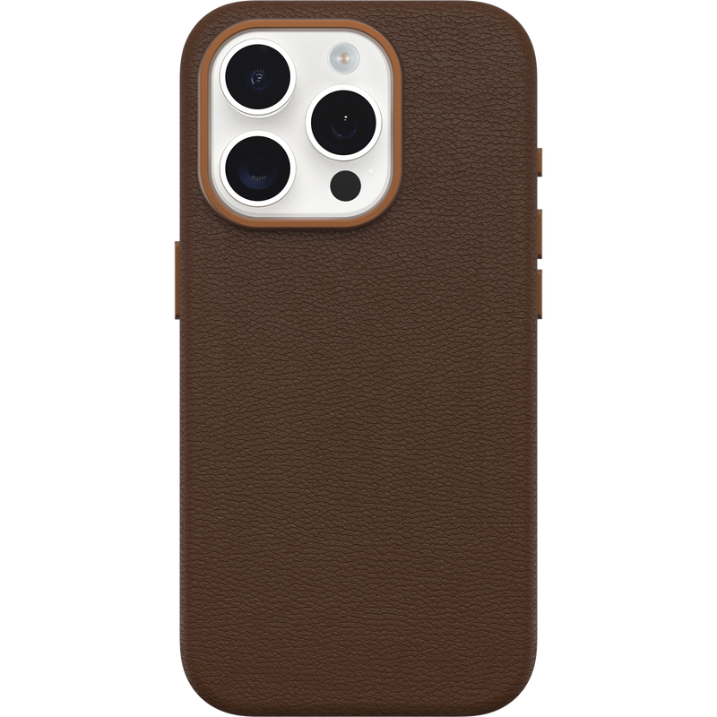 OtterBox Symmetry Cactus Leather MagSafe iPhone 15 Pro - Rich Adobe Brown