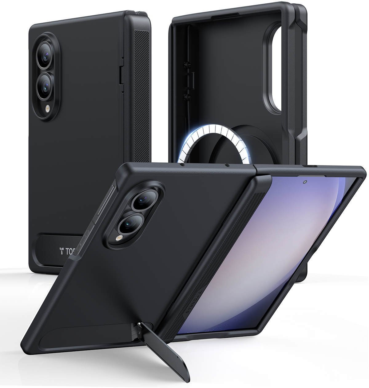 Torras OStand L1 Guardian Kickstand Protective Case Samsung Z Fold 8 Standard - Black