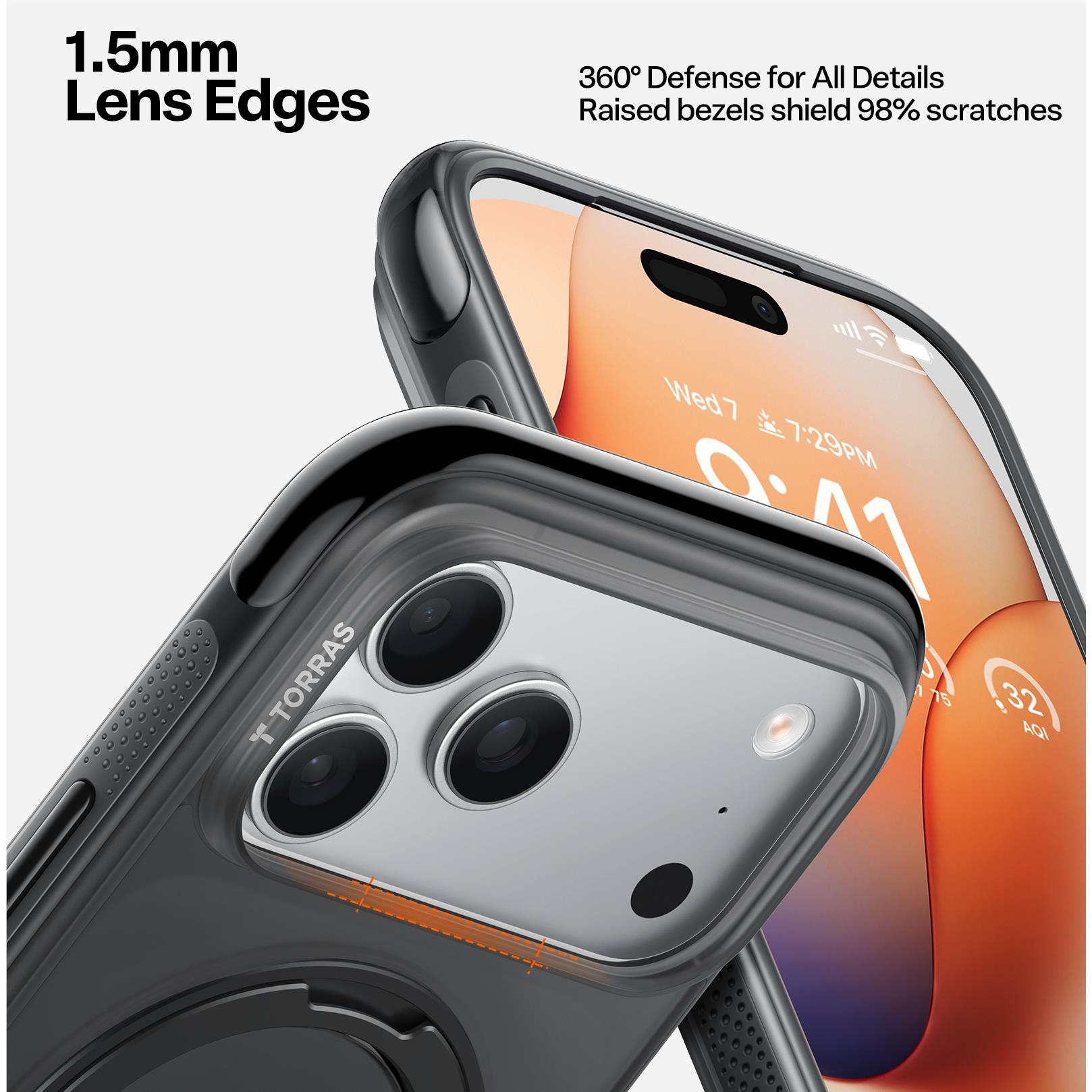 Torras Ostand R Air MagSafe Case iPhone 17 Pro - Black