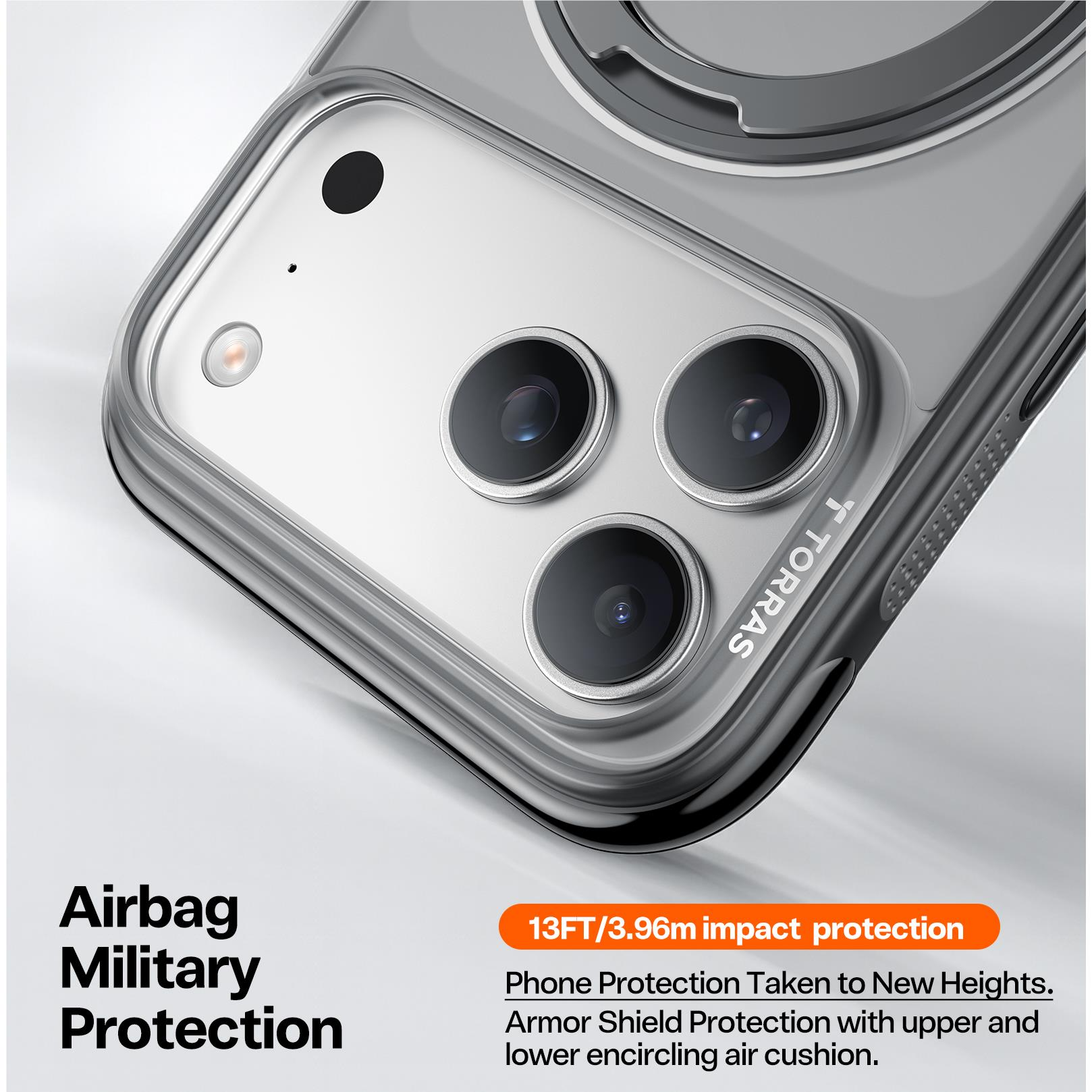 Torras Ostand R Air MagSafe Case iPhone 17 Pro - Black