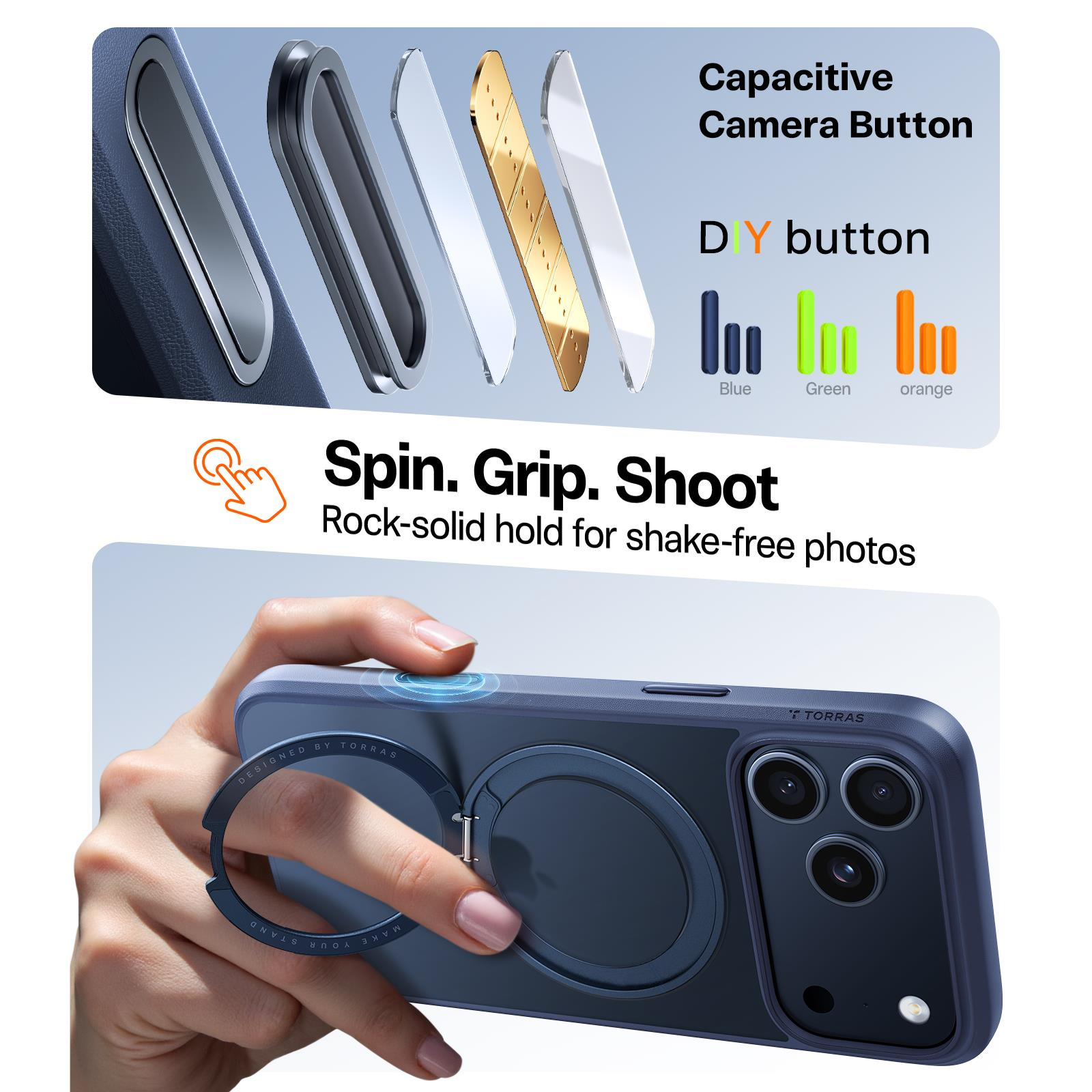 Torras Ostand Pro MagSafe Case iPhone 17 Pro - Blue