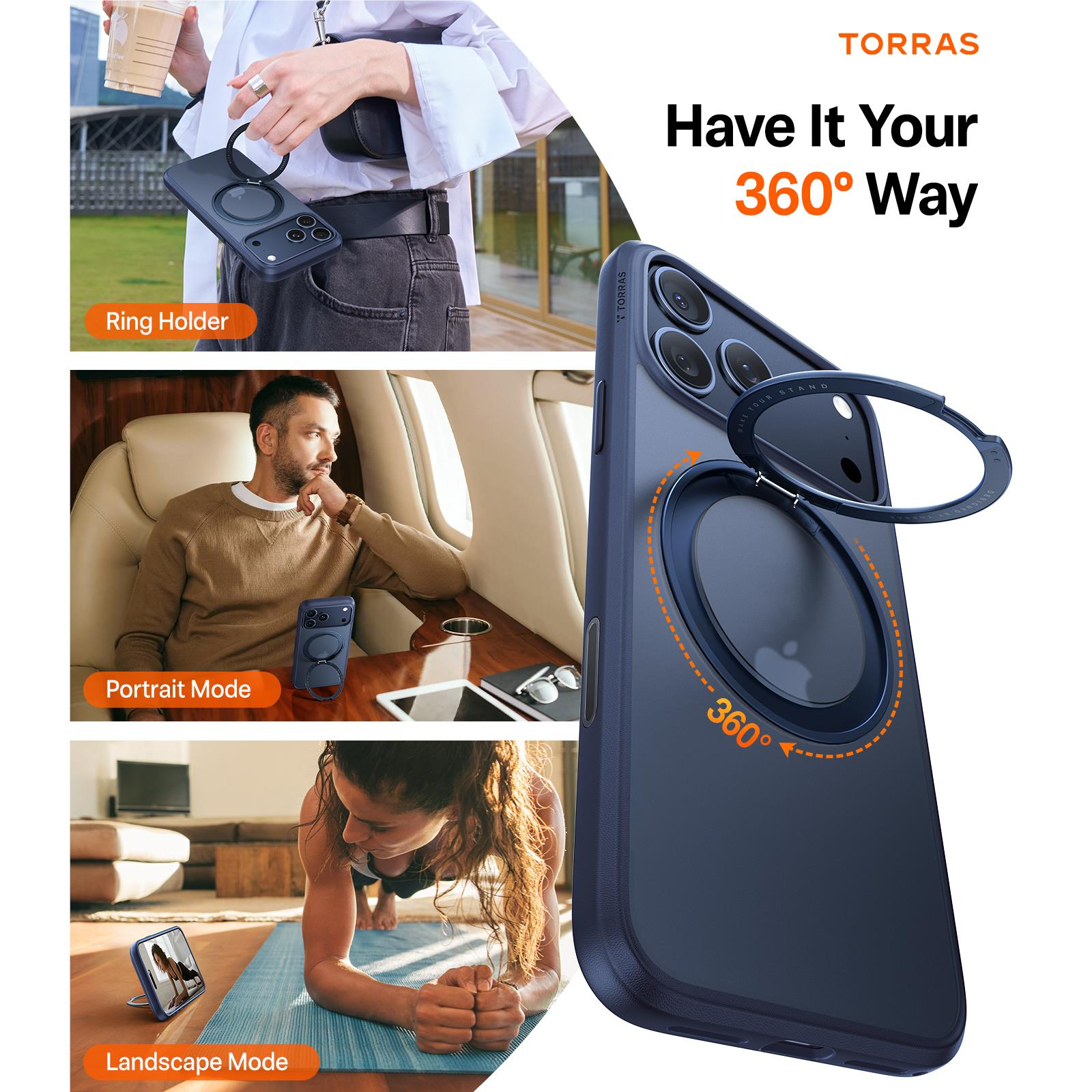 Torras Ostand Pro MagSafe Case iPhone 17 Pro Max - Blue