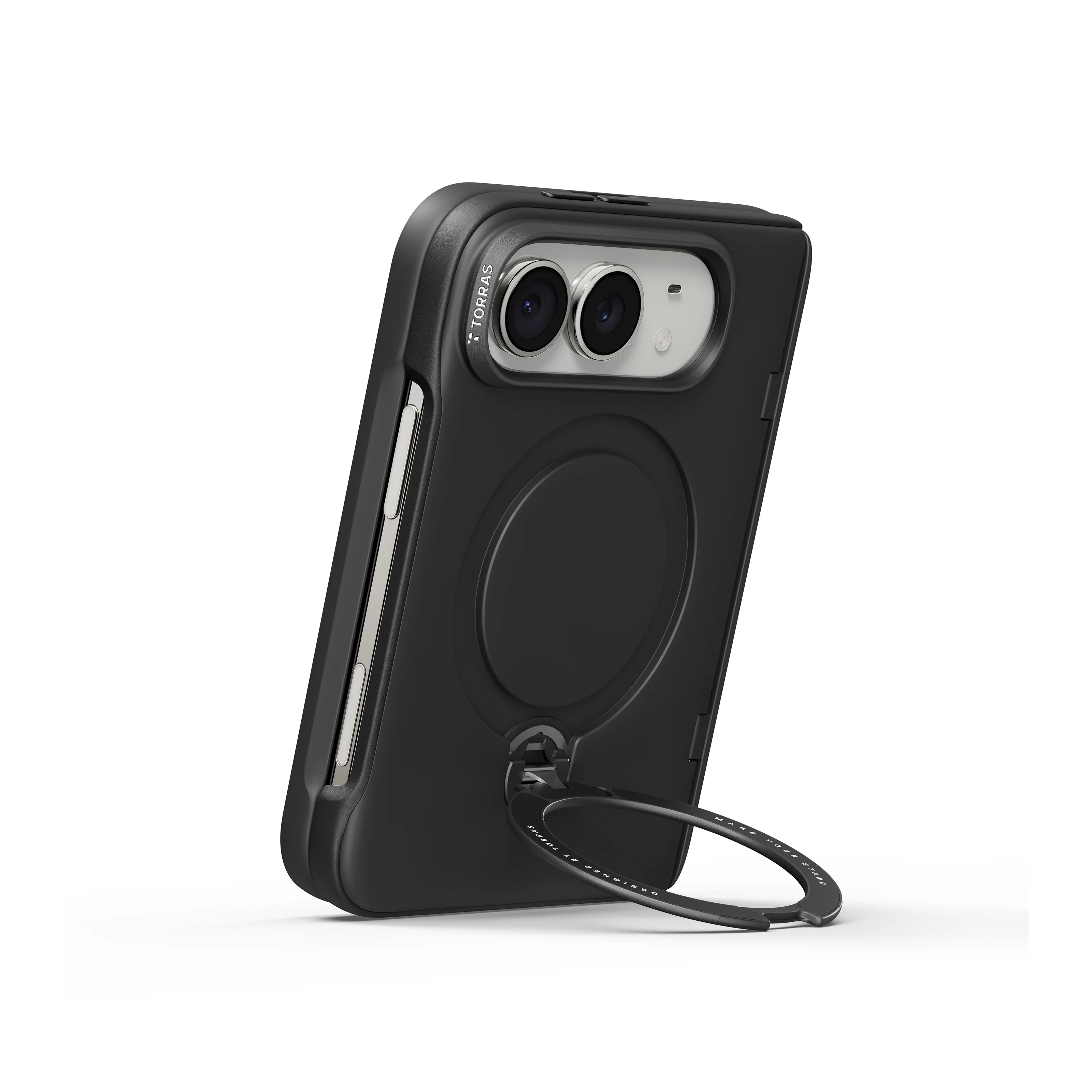 Torras Ostand Q3 Spin for iPhone Duo with Screen Protector - Black