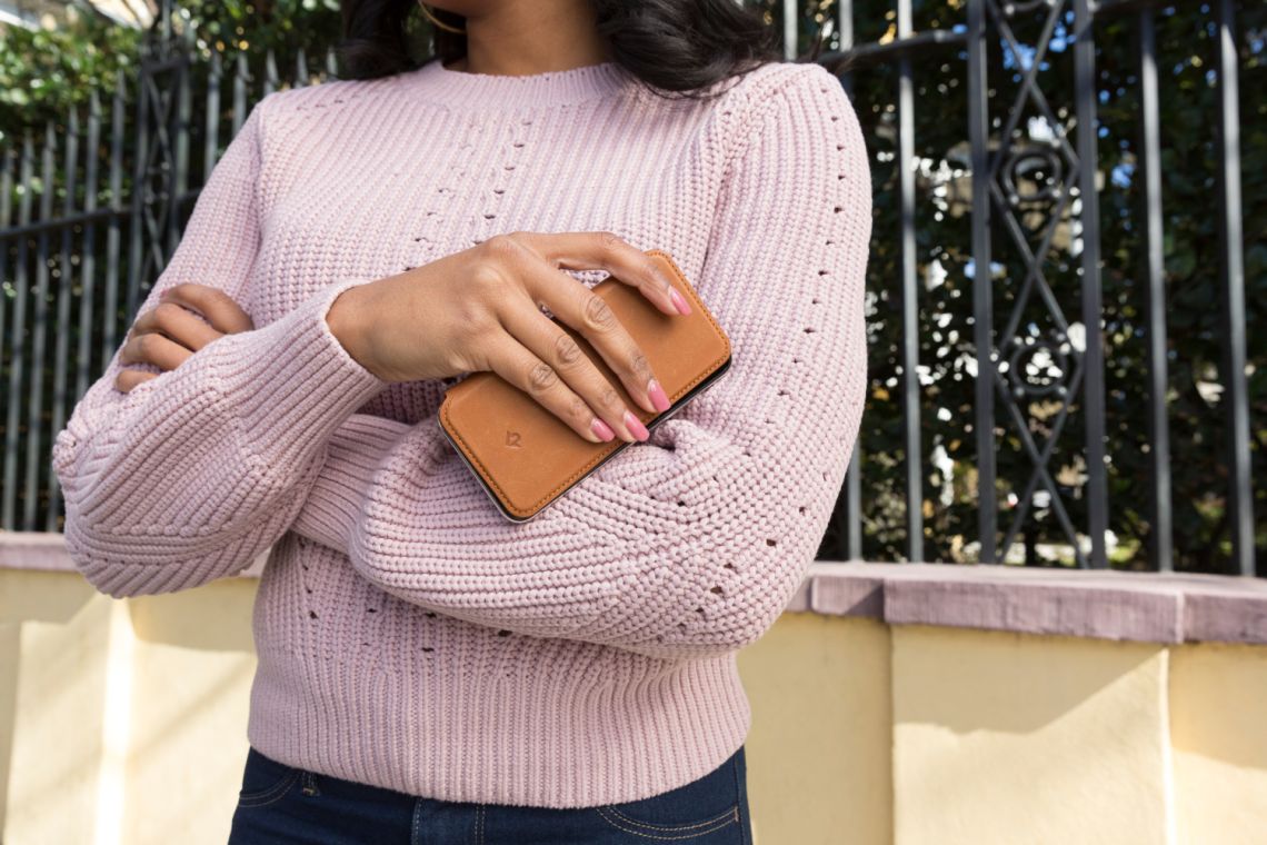 Twelve South SurfacePad Leather Wallet Cover iPhone XS / X - Tan (BONUS Screen Protector!!)