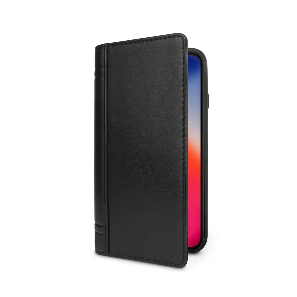 Twelve South Journal Full-Grain Leather Folio Wallet Case  iPhone XS Max - Black