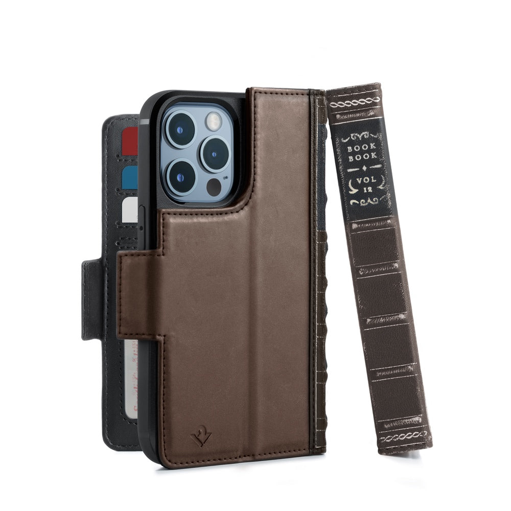 Twelve South BookBook Leather Wallet MagSafe Case For iPhone 13 Pro Max - Brown