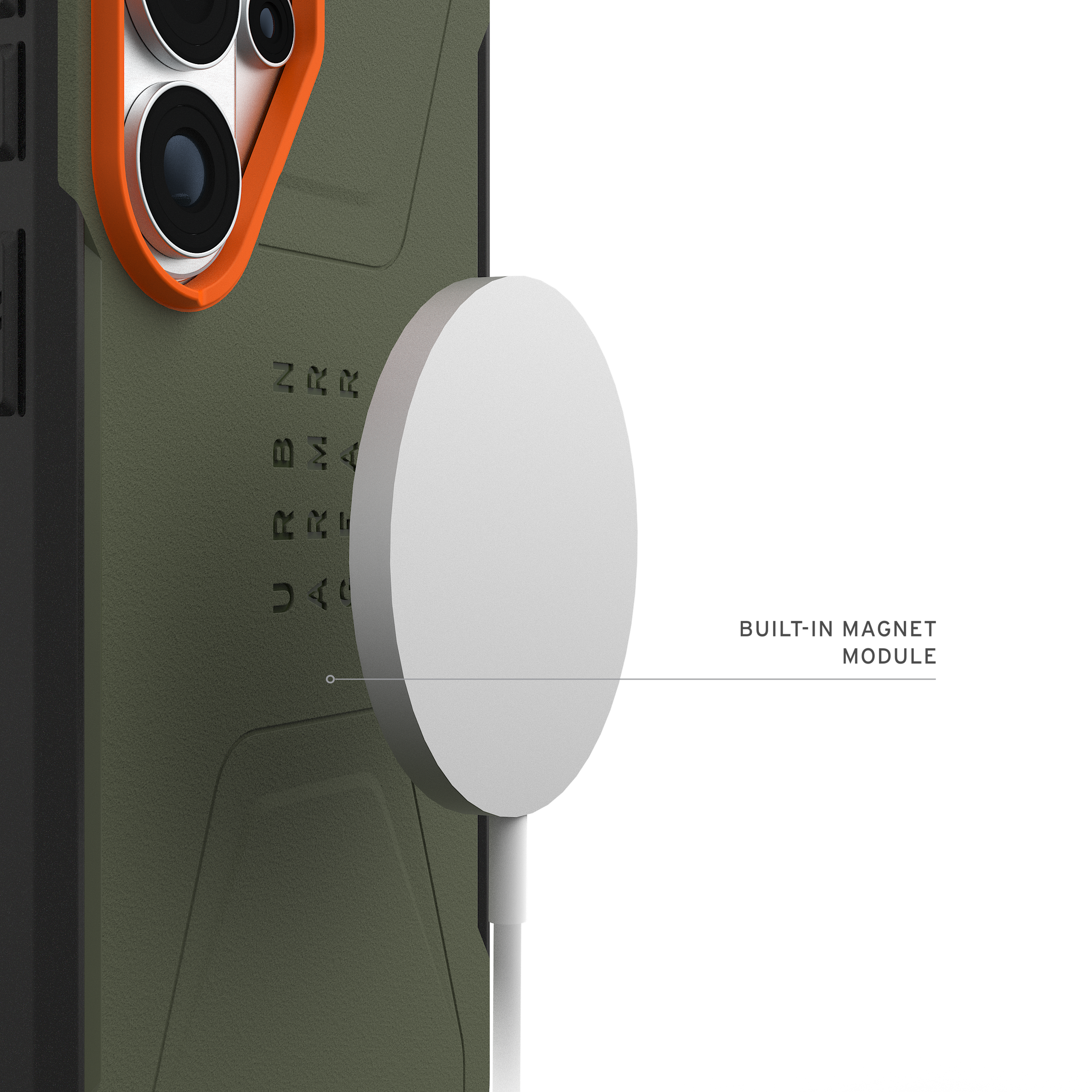 UAG Civilian Case with Magnets for Samsung Galaxy S26 Ultra - Olive Drab / Orange