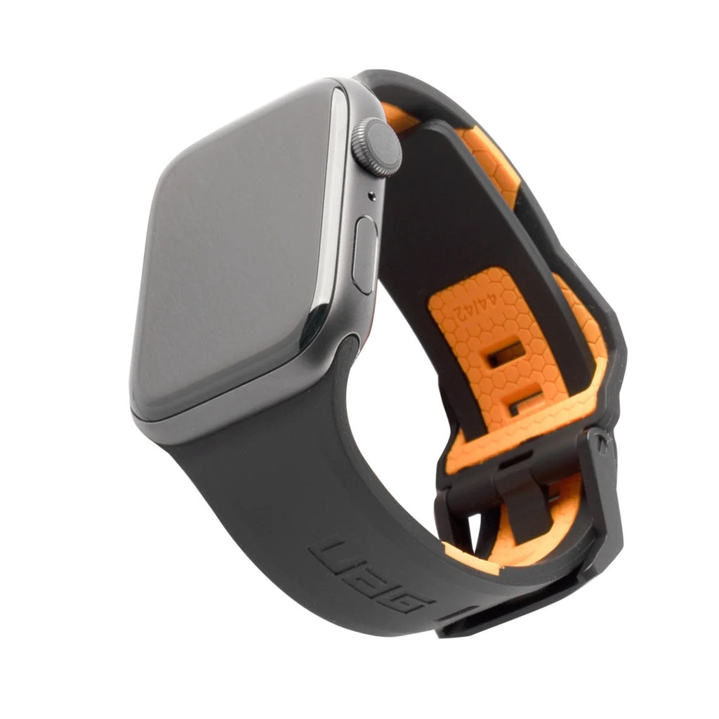 UAG Civilian Silicone Strap for 42/44/45mm Apple Watch - Black / Orange