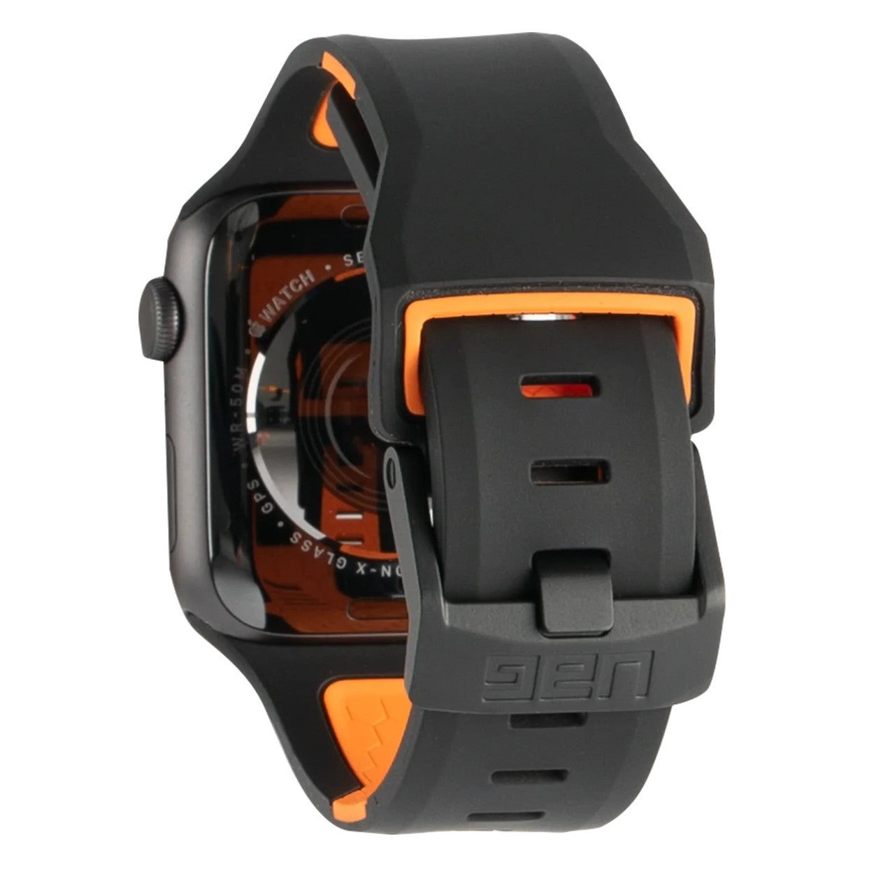 UAG Civilian Silicone Strap for 42/44/45/46/49mm Apple Watch - Black / Orange