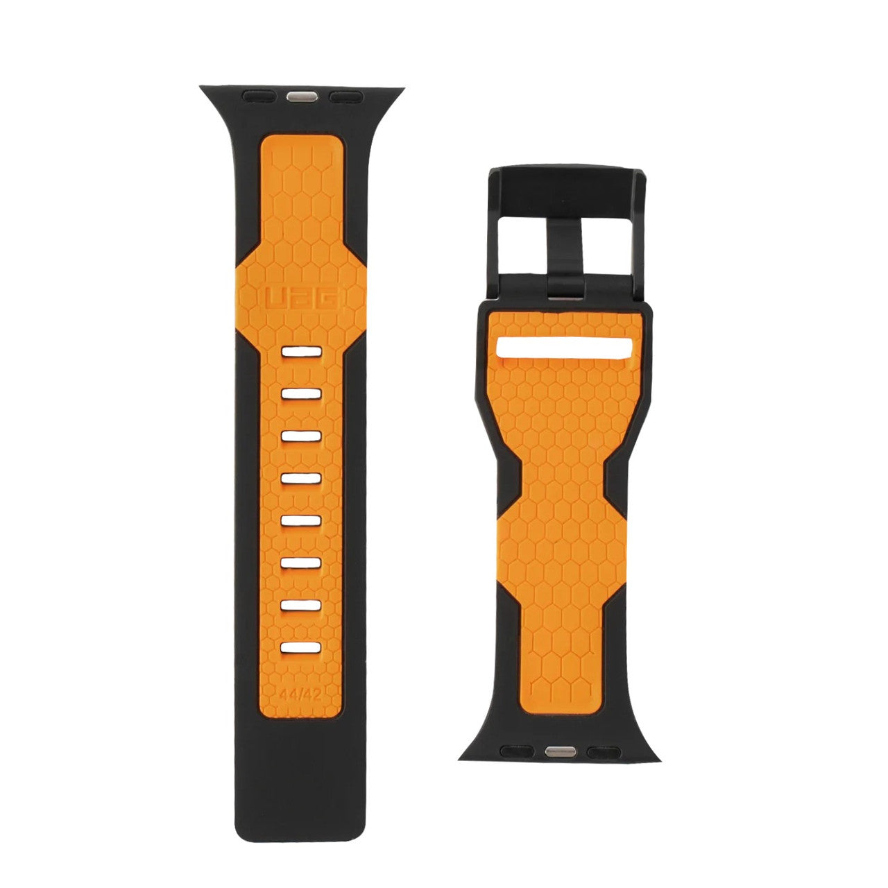 UAG Civilian Silicone Strap for 42/44/45/46/49mm Apple Watch - Black / Orange