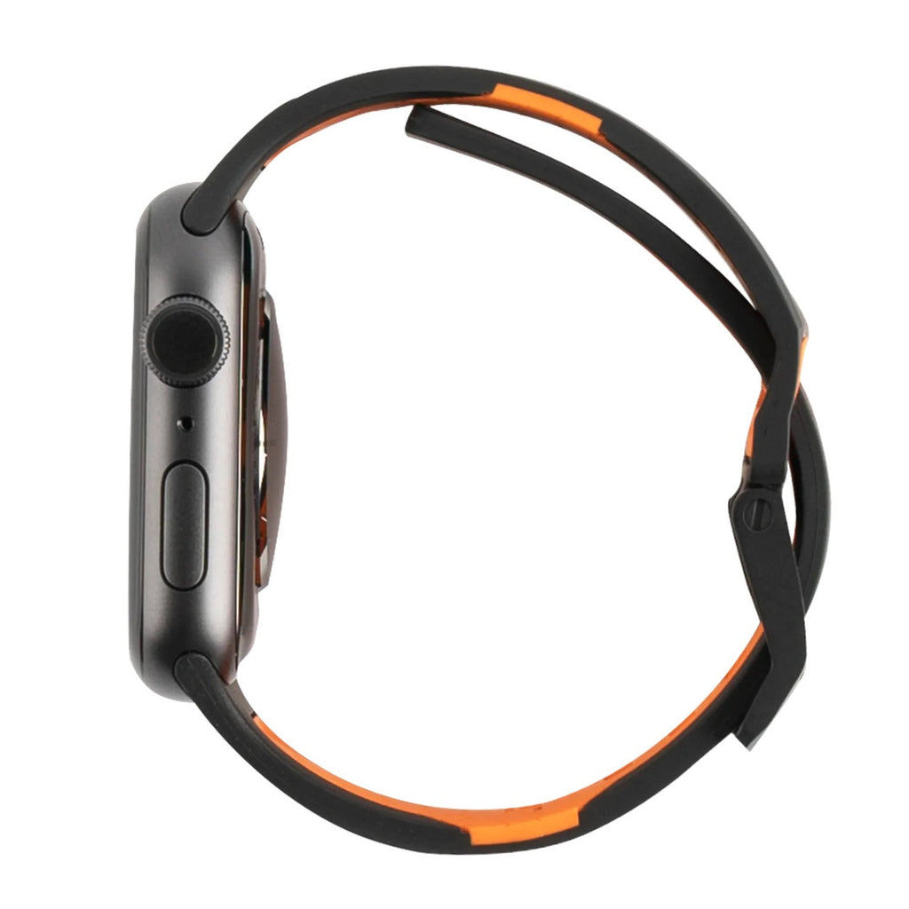 UAG Civilian Silicone Strap for 42/44/45mm Apple Watch - Black / Orange