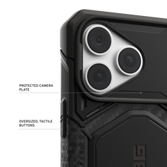 UAG Monarch Pro Case for iPhone 18 Pro / 17 Pro with Camera Button - Carbon Fiber