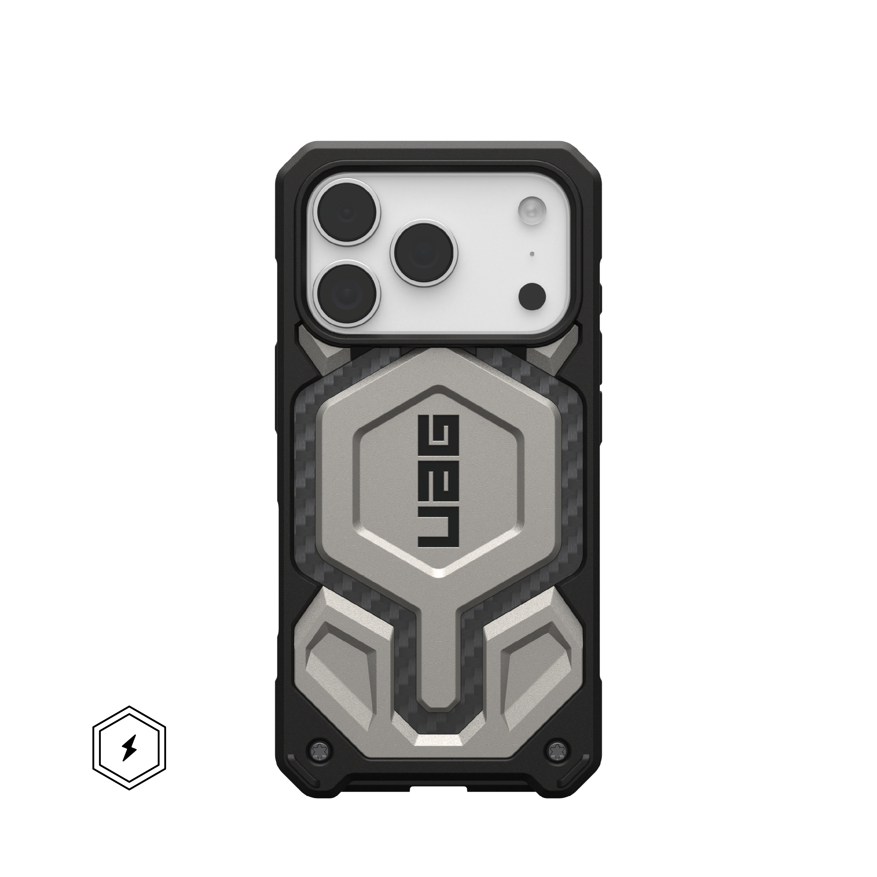 UAG Monarch Pro Carbon Fibre MagSafe Case for iPhone 17 Pro – Titanium