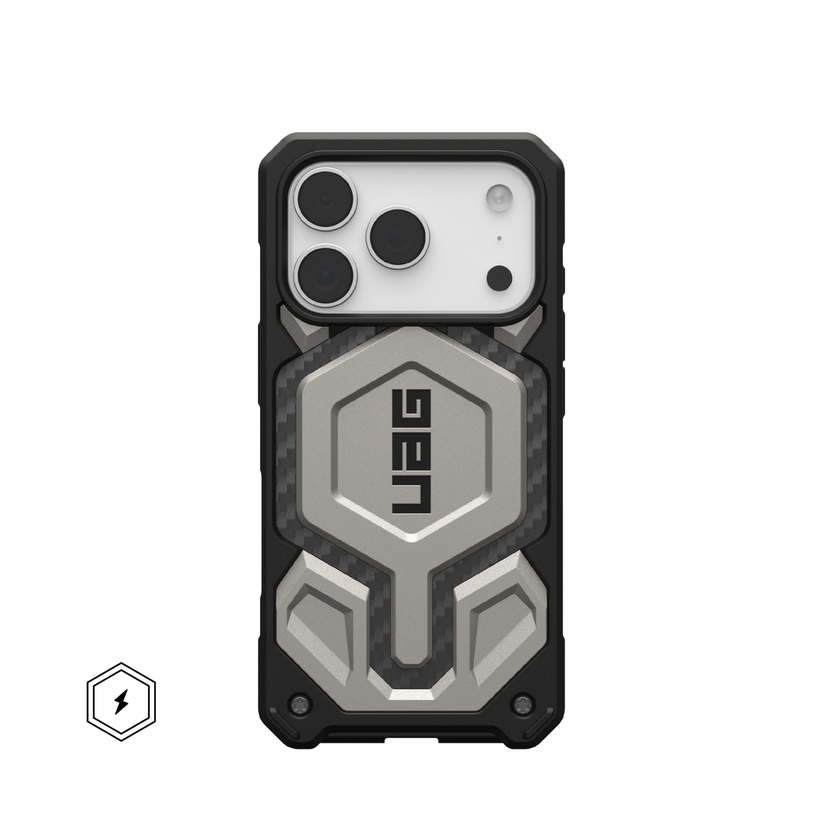 UAG Monarch Pro Carbon Fibre MagSafe Case for iPhone 17 Pro – Titanium