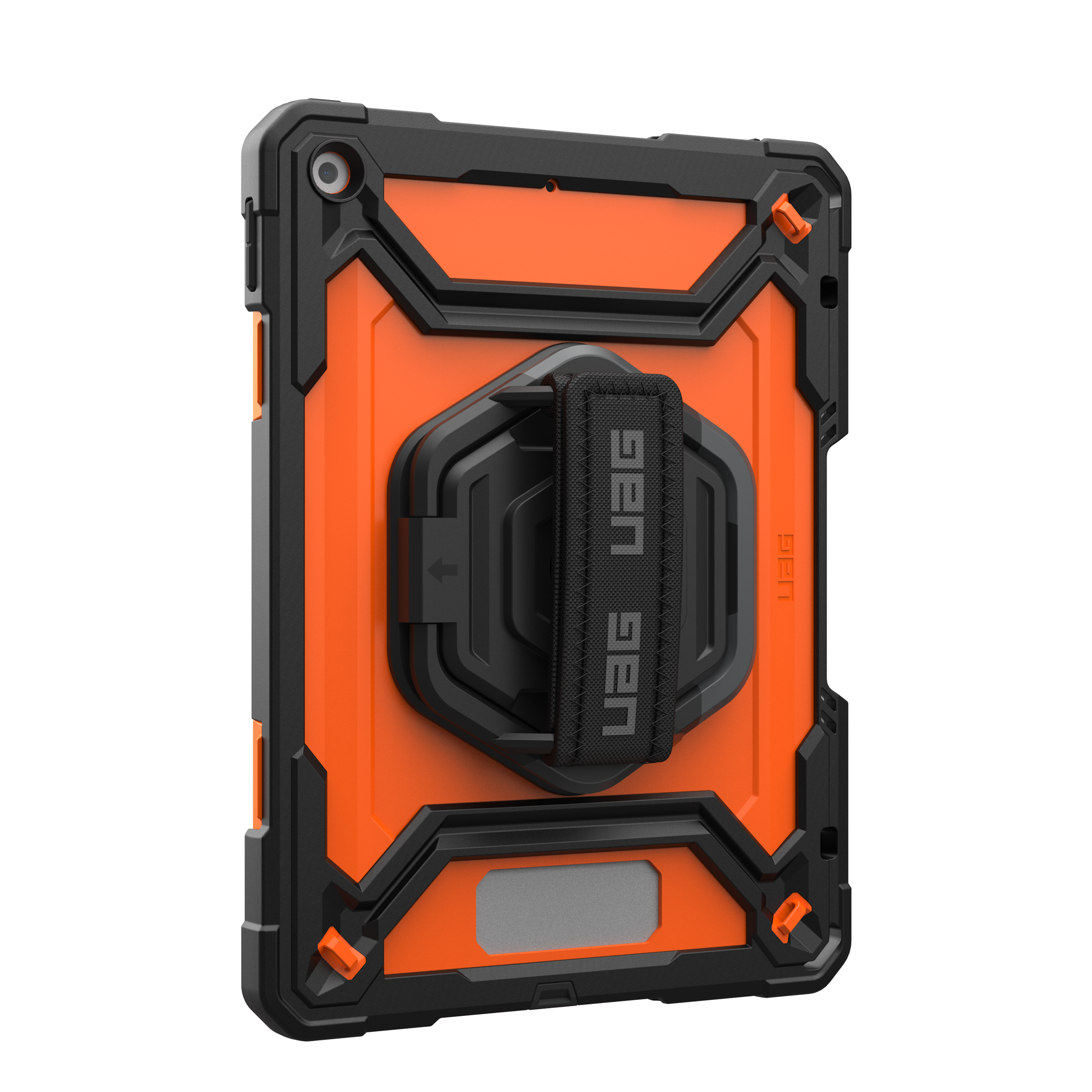 UAG Plasma Tough Case iPad 9 / 8 / 7 10.2 Kickstand & Handstrap - Orange / Black