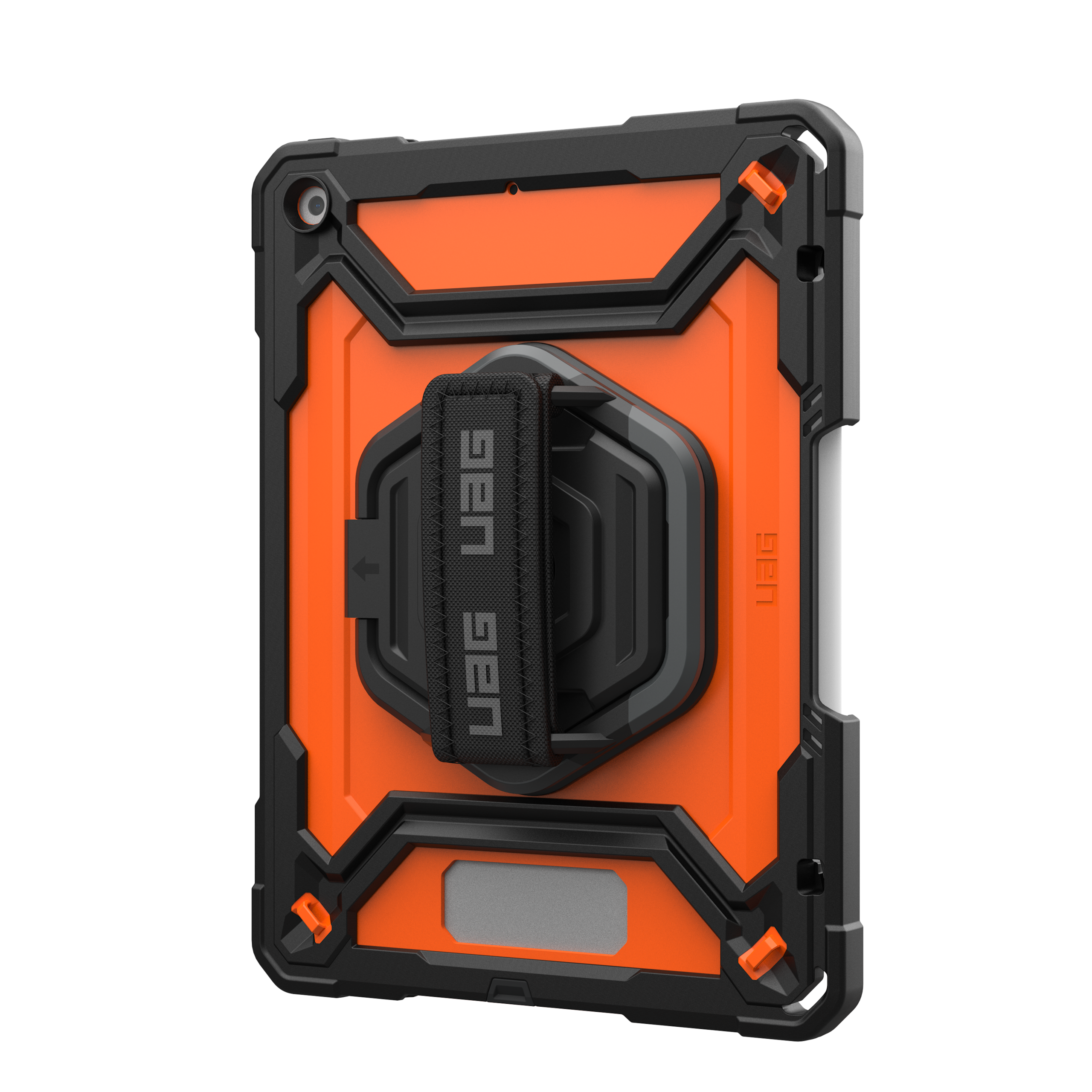 UAG Plasma Tough Case iPad 9 / 8 / 7 10.2 Kickstand & Handstrap - Orange / Black