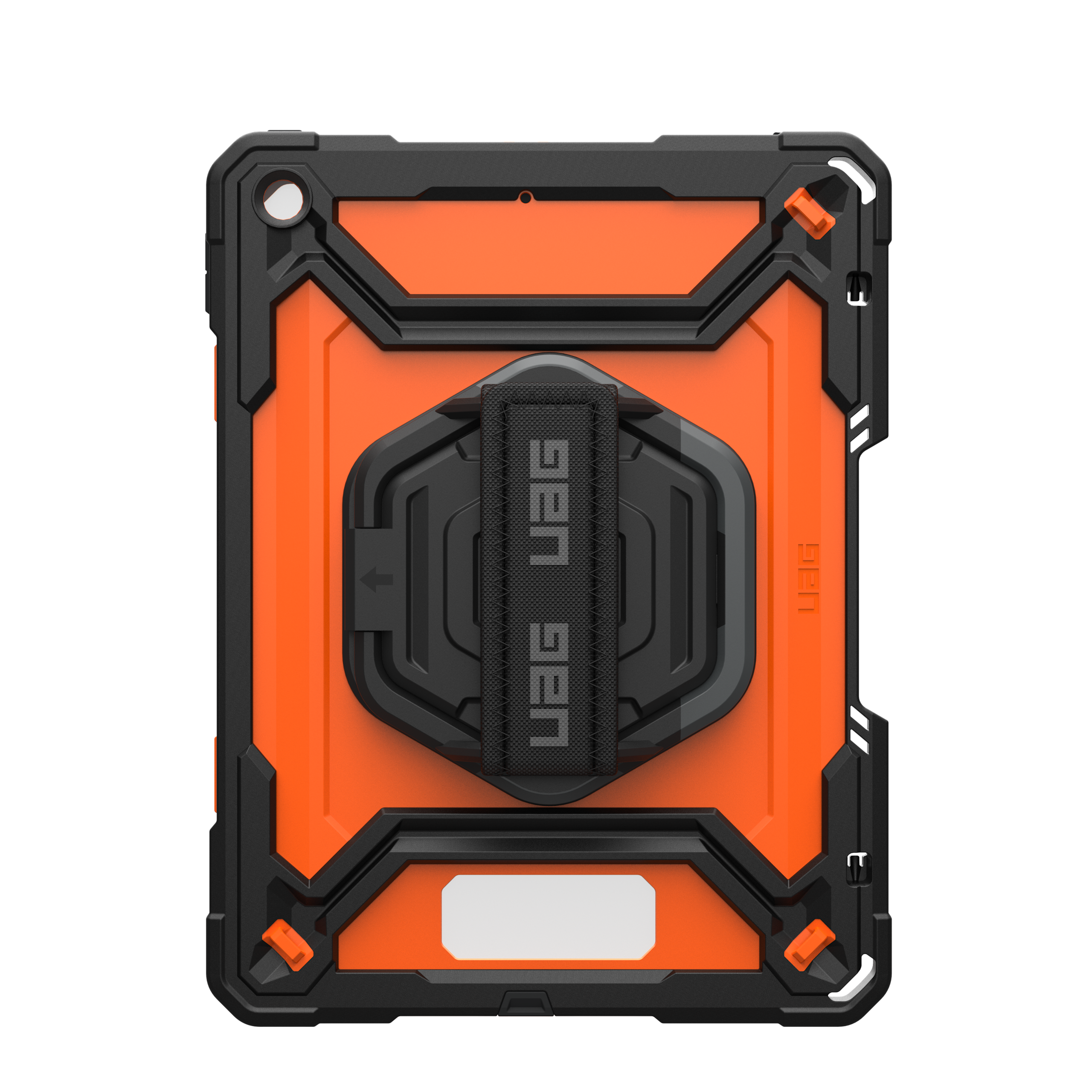 UAG Plasma Tough Case iPad 9 / 8 / 7 10.2 Kickstand & Handstrap - Orange / Black