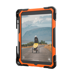 UAG Plasma Tough Case iPad 9 / 8 / 7 10.2 Kickstand & Handstrap - Orange / Black