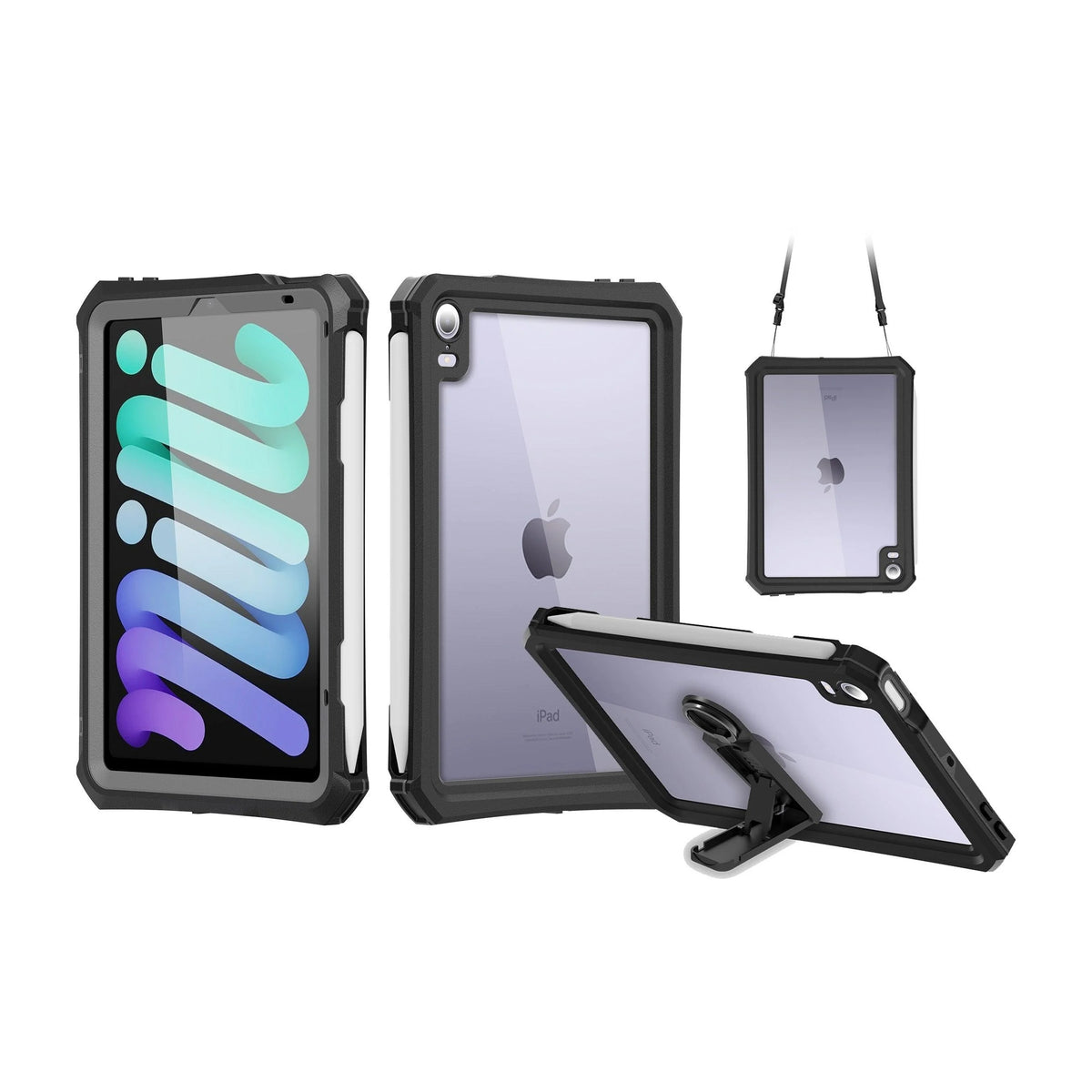 Rugged & Waterproof Protective Case iPad Mini 6 / 7 A16 - Black