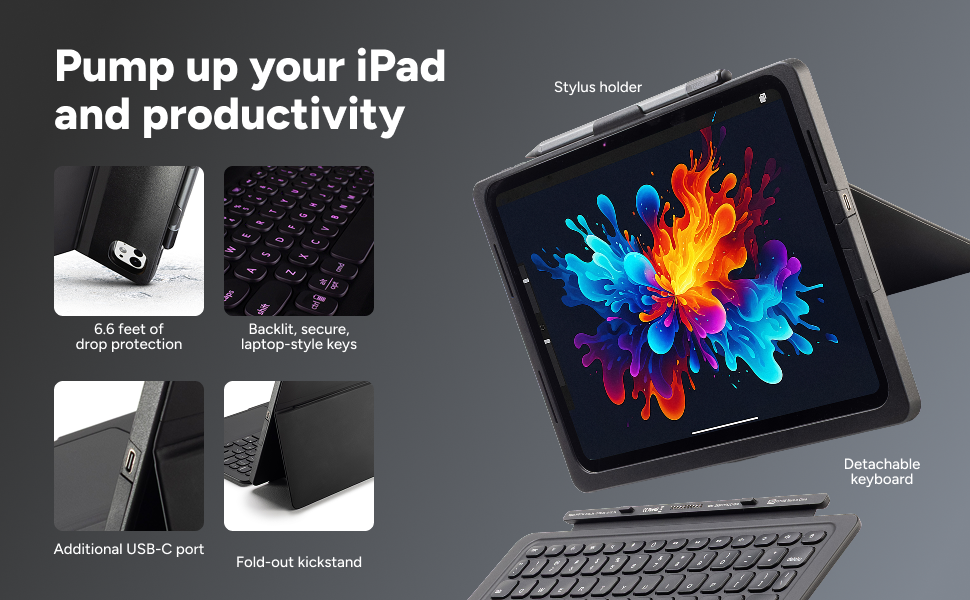 ZAGG Pro Keys Detachable Case & Wireless Keyboard iPad Air 11 M4 M3 M2