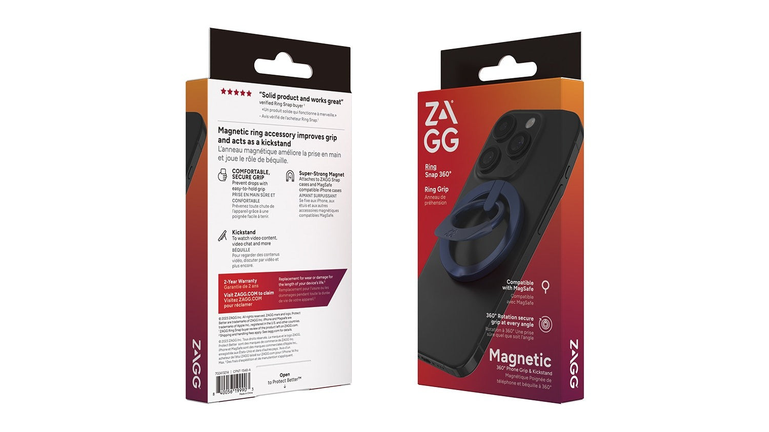 ZAGG Magnetic Ring Snap 360 Phone Grip & Kickstand - Blue