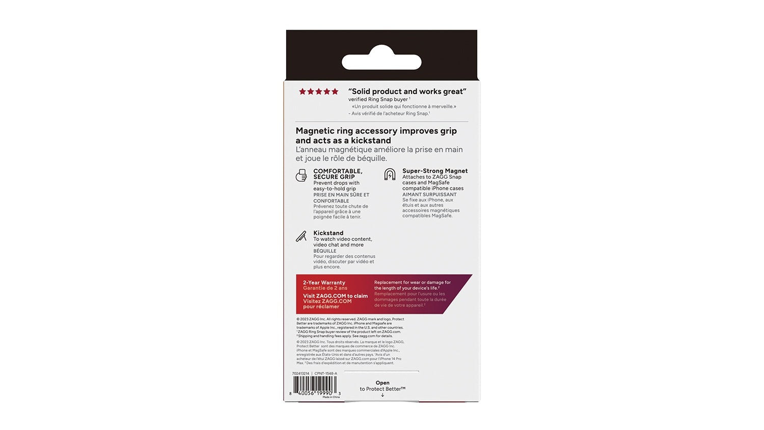 ZAGG Magnetic Ring Snap 360 Phone Grip & Kickstand - Blue