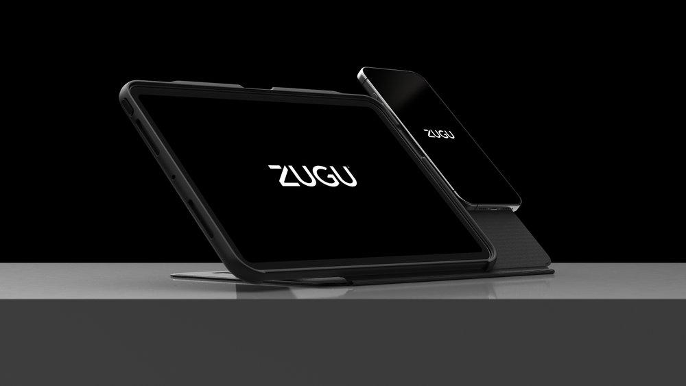 ZUGU 360 rotating tablet case with phone on stand together