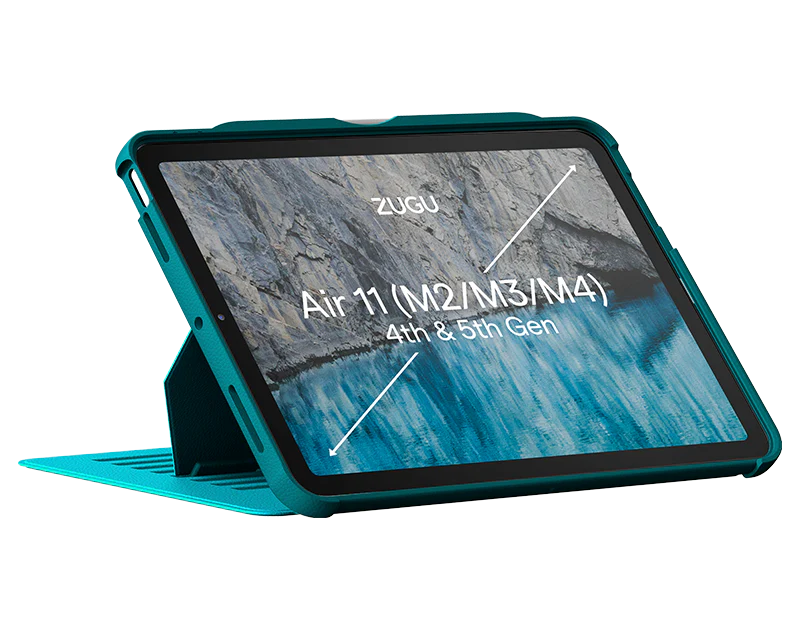 Zugu iPad Folio Case for iPad Air 11" M2 / M3 / M4 & Air 4th/5th - Aqua Teal