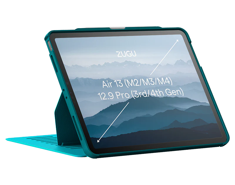Zugu Case for iPad Air 13 M2 / M3 / M4 & Pro 12.9 3rd 4th Gen - Aqua Teal