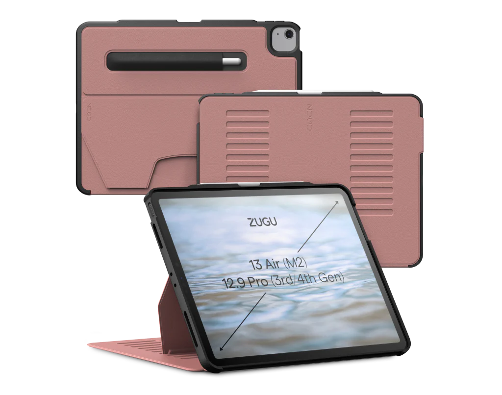Zugu Case for iPad Air 13 M2 / M3 / M4 & Pro 12.9 3rd 4th Gen - Dessert Rose