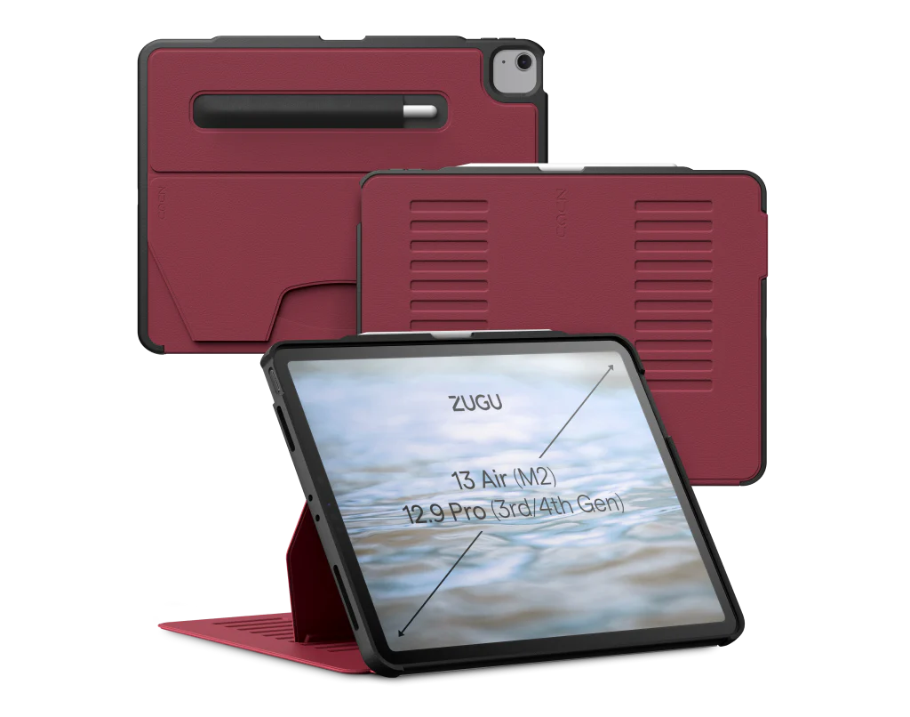 Zugu Case for iPad Air 13 M2 / M3 & Pro 12.9 3rd 4th Gen - Red