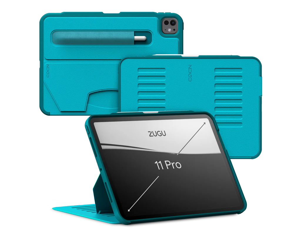 Zugu iPad Folio Case for iPad Pro 11 M4 / M5 - Aqua Teal