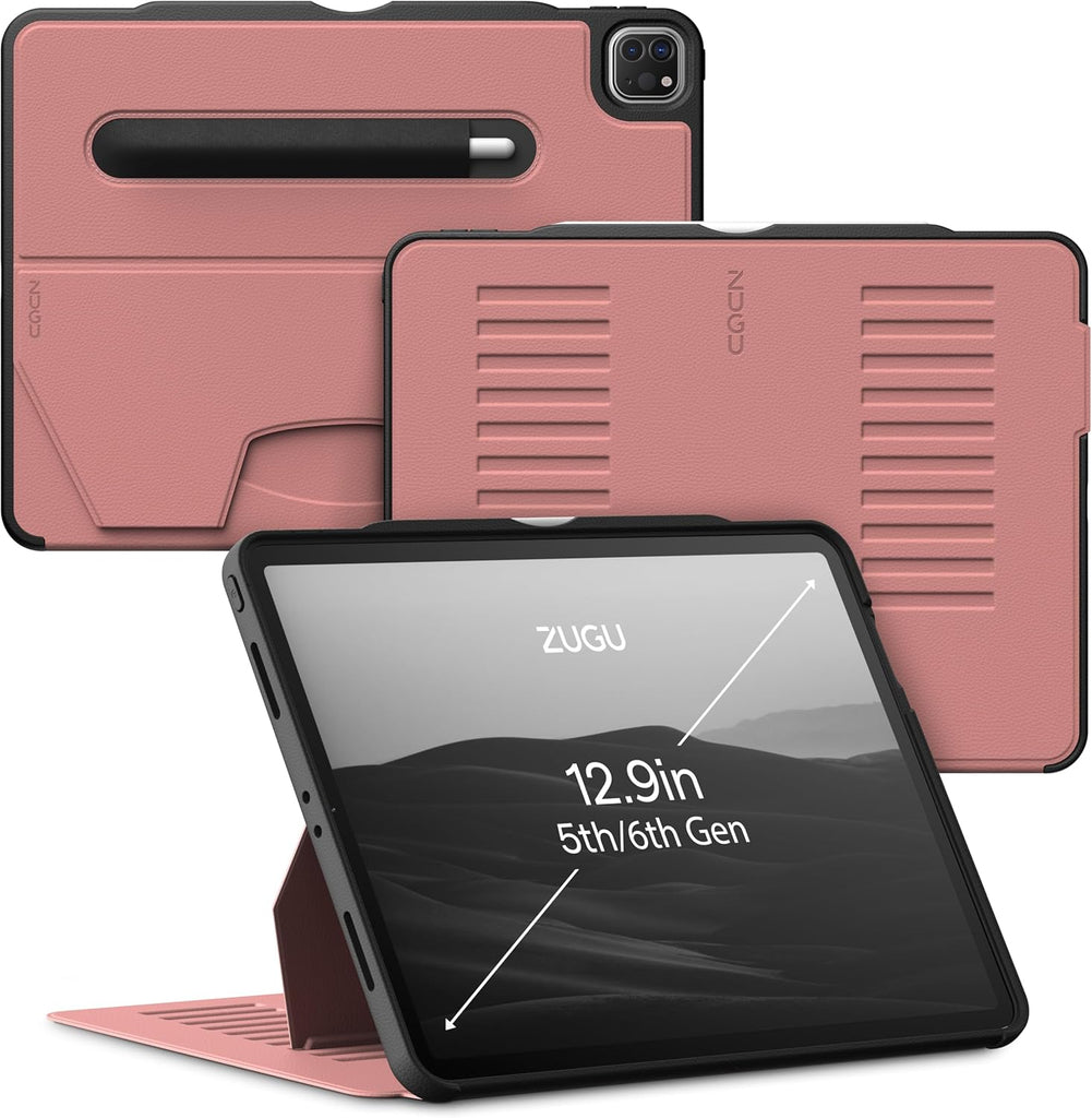 Zugu Magnetic Rugged Folio Case iPad Pro 12.9 in 6th & 5th Gen - Dessert Rose