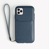 BodyGuardz Accent Wallet Leather Rugged Case w/ Strap For iPhone 11 Pro Max - Navy