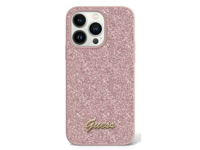 GUESS Glitter Flakes Protective Case iPhone 14 Standard 6.1 - Pink