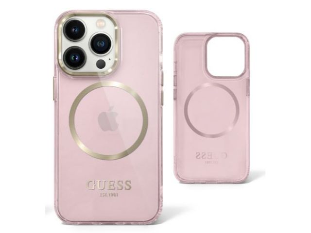 GUESS Ring Edition Protective Case iPhone 14 Plus 6.7 - Translucent Pink
