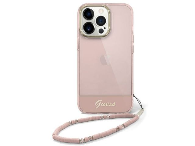 GUESS Double Layer Protective Case iPhone 14 Plus 6.7 - Pink w/strap