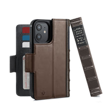 Load image into Gallery viewer, Twelve South BookBook Leather Wallet MagSafe Case For iPhone 13 - Brown