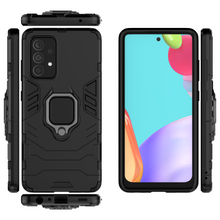 Load image into Gallery viewer, Rugged Armour Phone Case Samsung A52 4G &amp; 5G Built in Ring Holder - Black