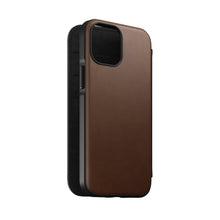 Load image into Gallery viewer, Nomad Modern Leather Folio w/ MagSafe For iPhone 13 mini - RUSTIC BROWN - Mac Addict