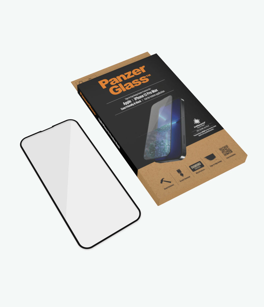 PanzerGlass Screen Guard iPhone 13 Pro Max 6.7 Case Friendly Black Frame