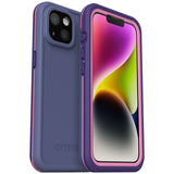 otterbox fre case for iphone 14 plus purple front view