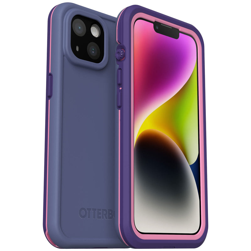 otterbox fre case for iphone 14 plus purple front view