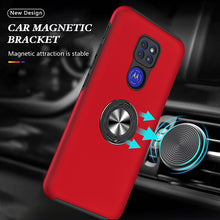 Load image into Gallery viewer, Rugged &amp; Protective Armor Case Moto G9 Play &amp; Ring Holder - Red