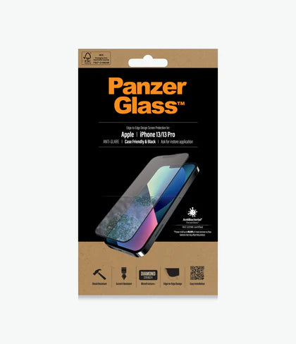 PanzerGlass Screen Guard iPhone 13 / 13 Pro 6.1 Anti-Glare Black Frame