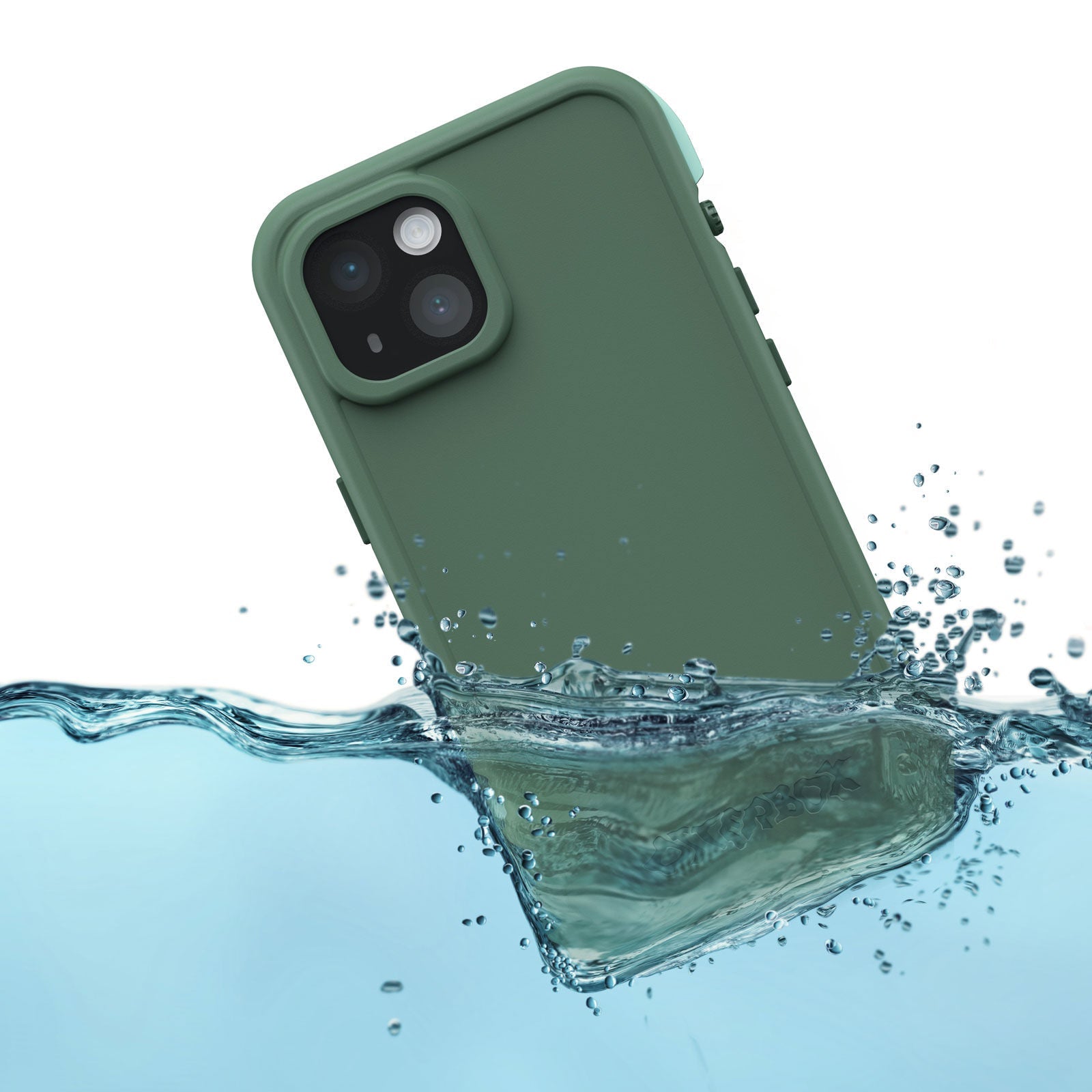 otterbox fre case for iphone 14 plus green back protection