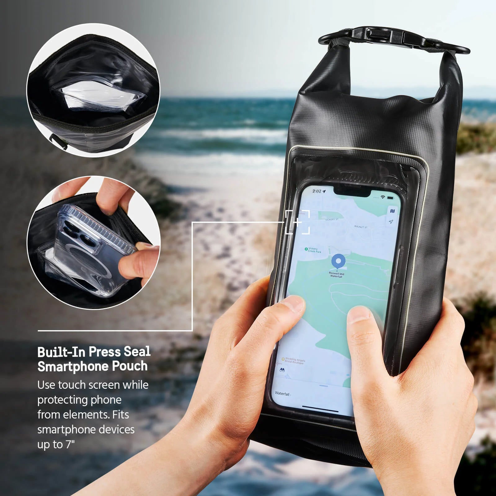 Marine Water Resistant 2L Dry Bag - Stealth Black