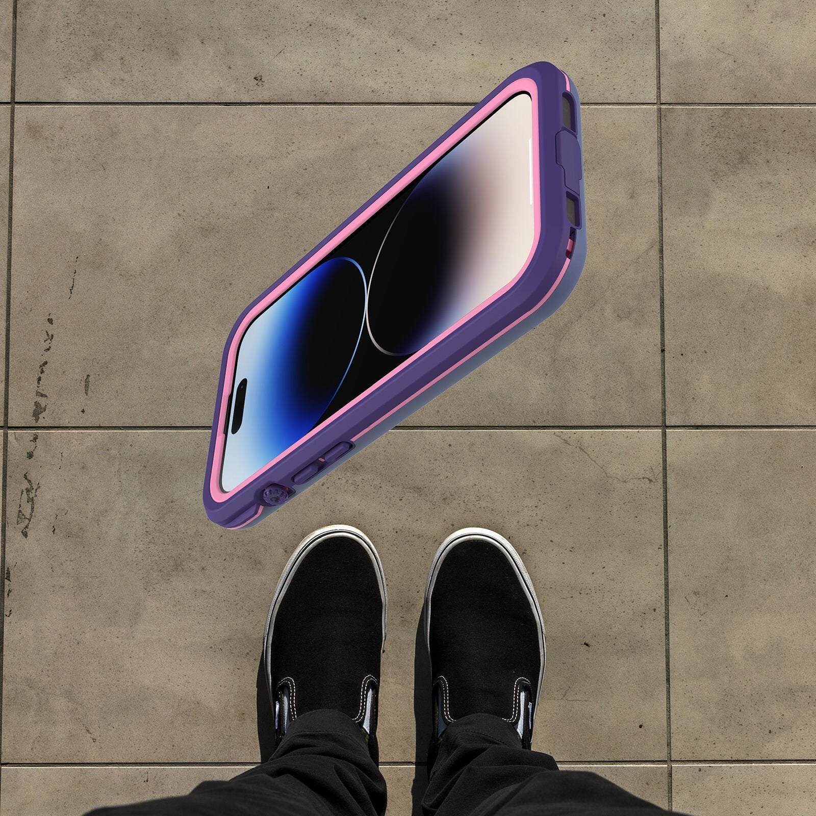 otterbox fre case for iphone 14 pro max purple side profile