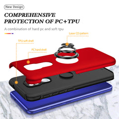 Rugged & Protective Armor Case Moto G9 Play & Ring Holder - Red