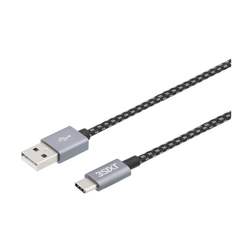 3SIXT 1M Cable USB-A to USB-C Braided Charge & Sync Cable 3